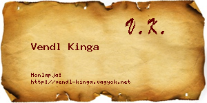 Vendl Kinga névjegykártya