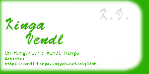 kinga vendl business card